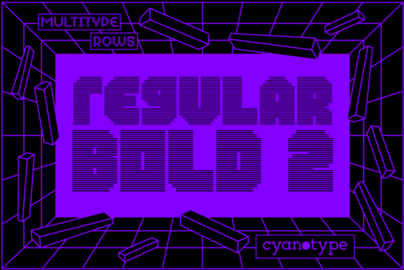 MultiType Rows Regular Bold 2: The Distorted Pixel Font for Modern Design